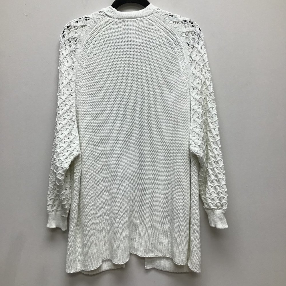 Knox Rose Womens White Long Sleeve Knit Open Front Cardigan Sweater Size XXL - Picture 2 of 6